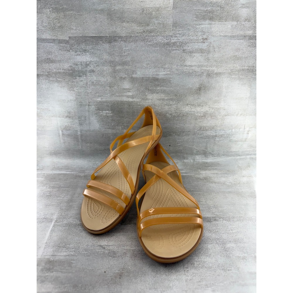 Crocs Isabella Strappy Sandal Honey Amber Jelly 204915 Women Sz 8